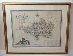 Original Engraved Antique Map of the County of Dorset. From an actual Survey made in the years 18...