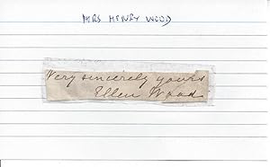 Seller image for Mrs. Henry Wood [Ellen Wood, ne Price], English author whose best-known work is  East Lynne  (1861). for sale by Richard M. Ford Ltd