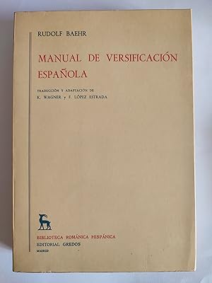 Seller image for Manual de versificacin espaola. for sale by TURCLUB LLIBRES I OBRES