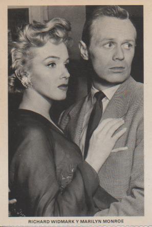 Imagen del vendedor de Postal E07740: Las Mas Bellas Postales. Cine de los aos 50. Richard Widmark y Marilyn Monroe a la venta por EL BOLETIN