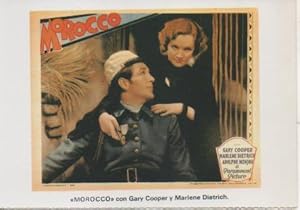 Imagen del vendedor de Postal E07719: Las Mas Bellas Postales. Carteles de Cine. " MOROCCO". Con Gary Cooper y Marlene Dietrich a la venta por EL BOLETIN