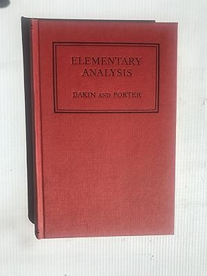 Seller image for Elementary Analysis for sale by Beach Hut Books