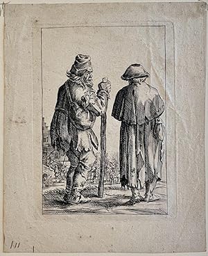Bild des Verkufers fr Antique print, etching | Two beggars, published ca. 1680, 1 p. zum Verkauf von Antiquariaat Arine van der Steur / ILAB