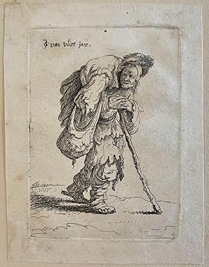 Antique print, etching | A hunchbacked beggar, published 1632, 1 p.