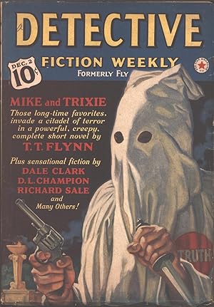 Detective Fiction Weekly 1939 December 2. White Hooded Menace Cover.