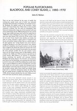 Seller image for Popular Playgrounds: Blackpool Lancashire and Coney Island New York, c.1880-1970. An original article from Manchester Region History Review magazine, 2004. for sale by Cosmo Books