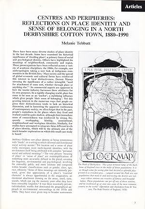 Seller image for New Mills : Centres and Peripheries. Reflections on Place Identity and Sense of Belonging in a North Derbyshire Cotton Town, 1880-1990. An original article from Manchester Region History Review magazine, 1999. for sale by Cosmo Books