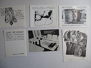 Imagen del vendedor de Gary Richman 6 Exhibition invite postcards from University of Rhode Island Fine Arts Center 1972, 1973, 1974, 1975, 1980, and nd a la venta por ANARTIST