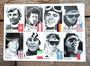 Photo-Postlkarte mit 8 Signaturen von Skisportlern.