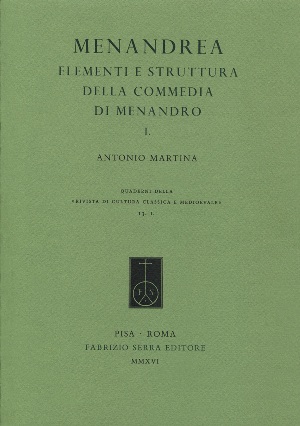 Imagen del vendedor de Menandrea. Elementi e strutture della commedia di Menandro. I a la venta por Libreria Studio Bosazzi