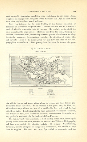 1894 Antique Map of the Strait of Magellan