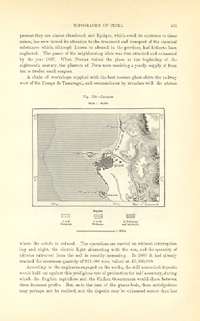 1894 Antique Map of Iquique in Chile