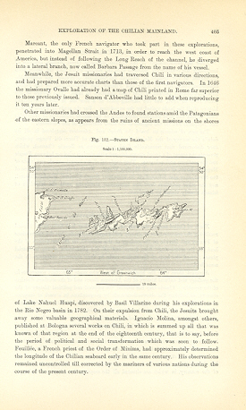 1894 Antique Map of Isla de los Estados in Chili