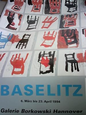 Seller image for Baselitz, 6. Mrz bis 23. April 1994. Plakat zur Ausstellung im Offsetdruck for sale by Celler Versandantiquariat