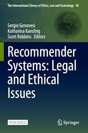 Seller image for Recommender Systems: Legal and Ethical Issues for sale by BuchWeltWeit Ludwig Meier e.K.