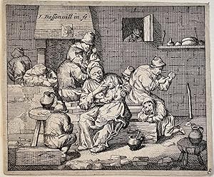 Antique print, etching | Peasant family in an interior, published ca. 1650, 1 p.