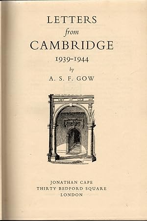 Seller image for Letters from Cambridge 1939-1944 for sale by Michael Moons Bookshop, PBFA
