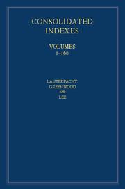 Bild des Verkufers fr International Law Reports, Consolidated Index 3 Volume Hardback Set: Volumes 1-160 zum Verkauf von moluna