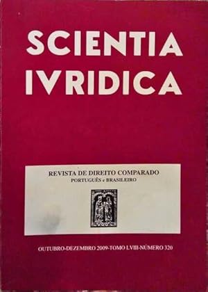 SCIENTIA IVRIDICA, TOMO LVIII - N.º 320, OUTUBRO-DEZEMBRO 2009.