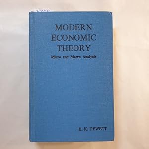 Seller image for Modern Economic Theory: Micro and macro analysis for sale by Gebrauchtbcherlogistik  H.J. Lauterbach