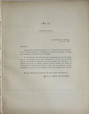 (ÉLection 1871, Église) Circulaire au clergé