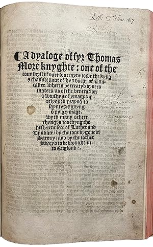 Seller image for Omnia [ ] Latina Opera. [with] A dyaloge of syr Thomas More knyght. for sale by Sokol Books Ltd. ABA ILAB