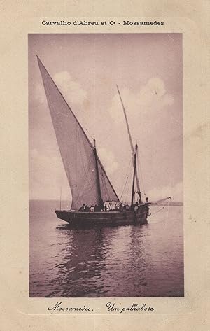 Mossamedes Fishing Sailing Ship Antique Portugal Postcard