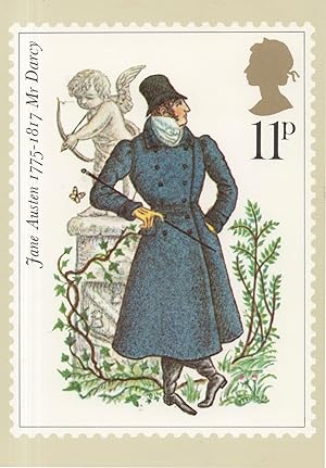 Immagine del venditore per Mr Darcy of Jane Austen Book RMPQ Stamp Postcard venduto da Postcard Finder