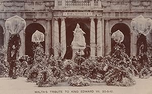 Malta's Tribute To Death Of King Edward VII Rare Old RPC Postcard