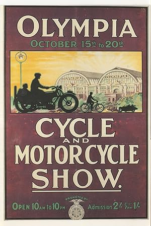 Olympia London Cycle & Motorcycle Show Advertising Poster Postcard
