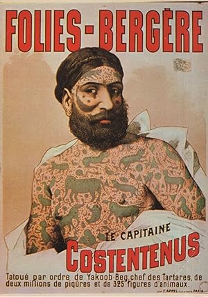 Foliest Bergere Le Capitaine Costentenus French Tattoo Theatre Poster Postcard