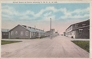1918 Street Scene At Camp YMCA & Camp Dix Wrightstown NJ USA Postcard