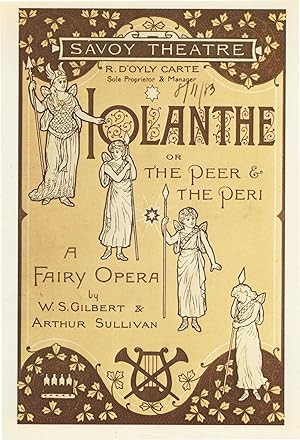 Iolanthe A Fairy Opera 1883 London Theatre Programme Postcard