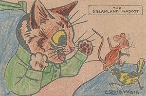 Louis Wain The Dreamland Mascot Tucks Old Cat 1917 Postcard Please Read