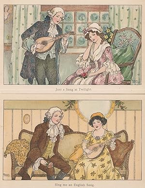 Seller image for Just a Song at Twilight Sing Me The English 2x Lute Music Old Postcard s for sale by Postcard Finder