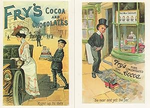 Fry's Cocoa & Chocolates 2x Upper Class Old Poster Postcard s