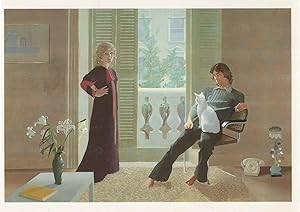 Imagen del vendedor de David Hockney Mr & Mrs Clark & Percy Painting Postcard a la venta por Postcard Finder