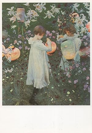 Imagen del vendedor de John Singer Sargent Carnation Lily Rose Victorian Painting Postcard a la venta por Postcard Finder