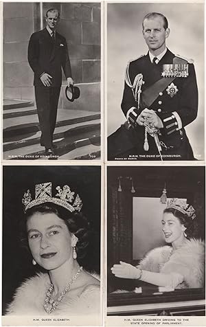 Queen Elizabeth The Duke Of Edinburgh 4x Royal RPC Postcard s