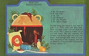 Boston Baked Beans Cookery Recipe New England Postcard