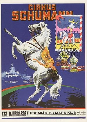 Cirkus Schumann Old Poster Rare Sweden Ltd German FDC Postcard