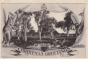 An Australian Grazing Scene Antique Kangaroo Theatre Curtains Postcard