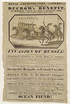 1828 Victorian Invasion War Of Russia Theatre Programme Postcard