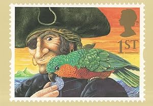 Image du vendeur pour Long John Silver from Treasure Island Book Rare RMPQ Stamp Postcard mis en vente par Postcard Finder