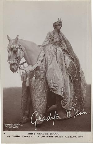 Gladys Mann as Lady Godiva Rare Coventry Pageant RPC Postcard