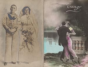 Image du vendeur pour Italian Romance Ballroom Tango 2x Antique Postcard s mis en vente par Postcard Finder