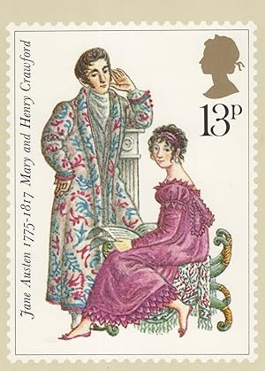 Immagine del venditore per Mary & Henry Crawford of Jane Austen Book RMPQ Stamp Postcard venduto da Postcard Finder