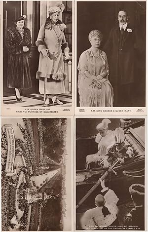 King George V Queen Mary Silver Jubilee 4x RPC Postcard s