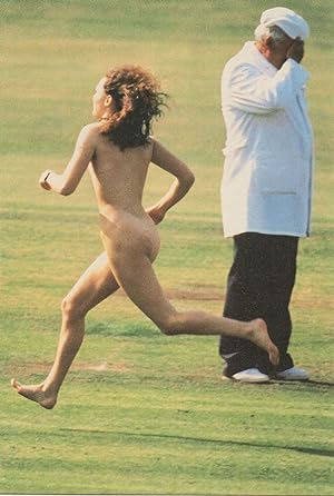 Female Streaker in 1988 Australia England Cricket Match Rare Postcard