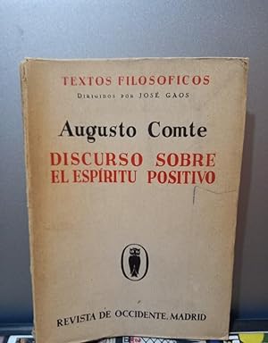 Seller image for Discurso sobre el espritu positivo for sale by Libros de Ultramar Alicante